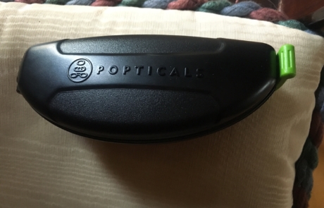 POPTICALS folding sun glass protective case used by Fishermen and NASCAR Drivers - closed